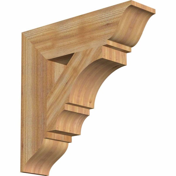 Ekena Millwork 6 in. x 24 in. x 24 in. Western Red Cedar Balboa Traditional Rough Sawn Bracket