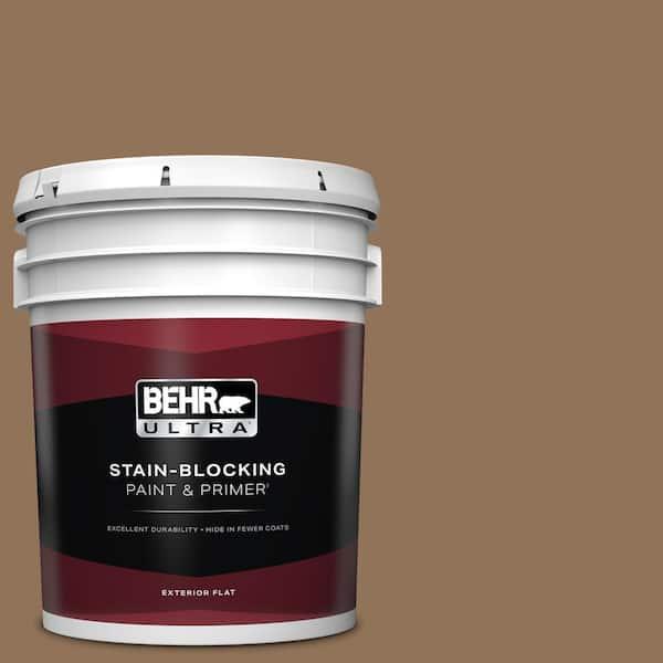 BEHR ULTRA 5 gal. #PMD-107 Shaved Chocolate Flat Exterior Paint & Primer