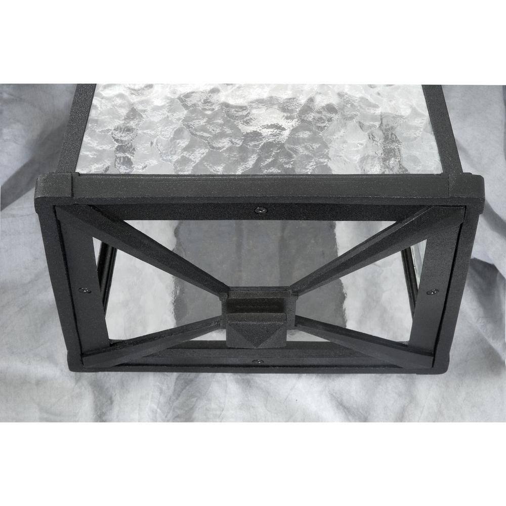 Mac Black Aluminum and Glass Outdoor Ceiling Light