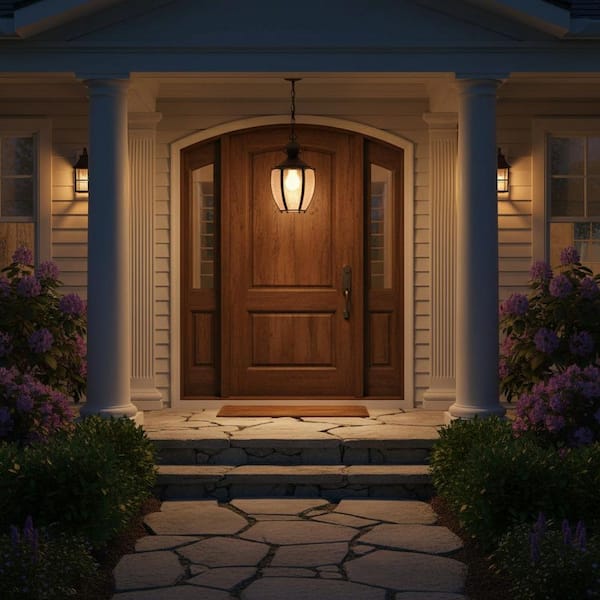 Roman Coach Collection 1-Light Antique Bronze Clear Seeded Glass Traditional Outdoor Hanging Lantern Light