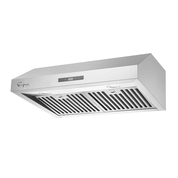 30 in. 400 CFM Convertible Kitchen Under Cabinet Range Hood in Stainless Steel with Duct and LED Lights
