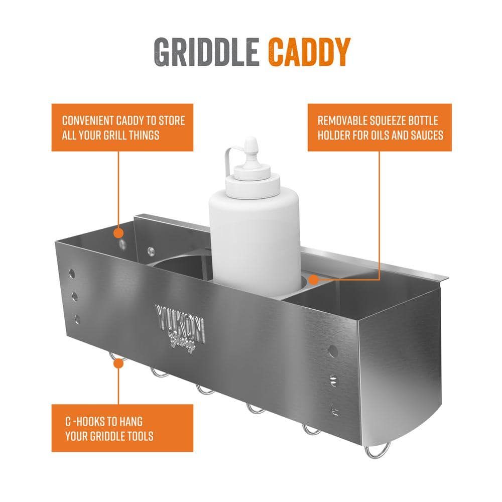 Yukon Glory Stainless Steel Griddle Caddy with Hooks