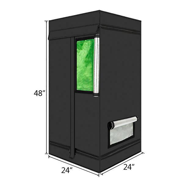 Unbranded - 2 ft. W x 2 ft. D x 4 ft. H Black Plant Grow Tent with Observation Window