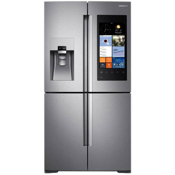 Samsung 27.9 cu. ft. Family Hub 4-Door Flex French Door Refrigerator in Stainless Steel
