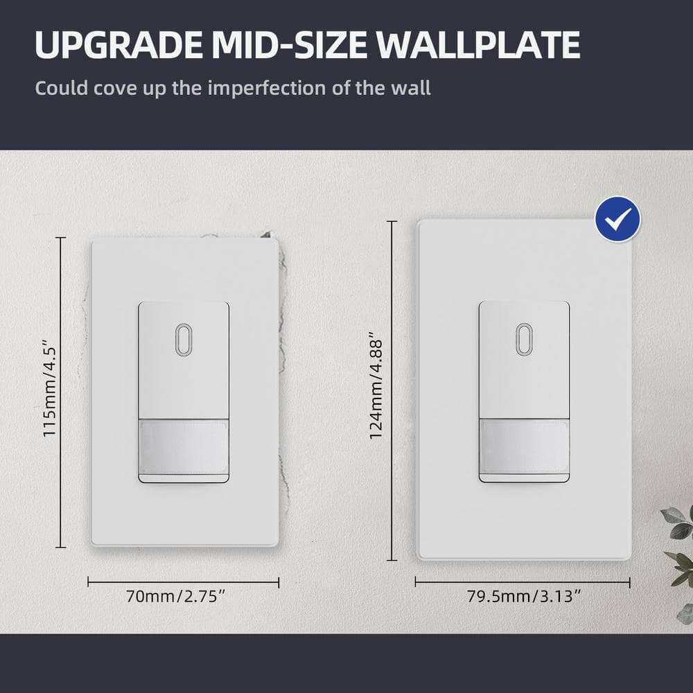 White 1-Gang Screwless Plastic Wall Plate Set