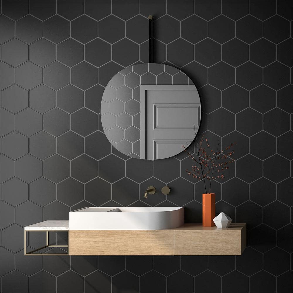 Master Hex 10" x 11" Matte Black Porcelain Tile