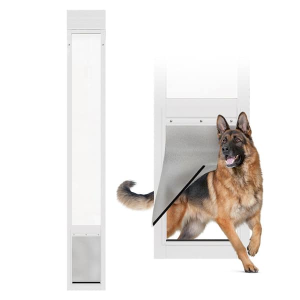 10 in. x 16 in. Large White Freedom Patio Panel 91 in. to 96 in. Pet Door