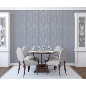 Silver and Grey Special FX Glitter Stripe Wallpaper