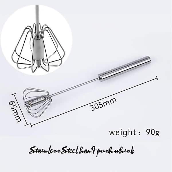 12 in. Stainless Steel Egg Whisk with Versatile Milk Frother for Blending, Whisking, Beating and Stirring (1-Pack)