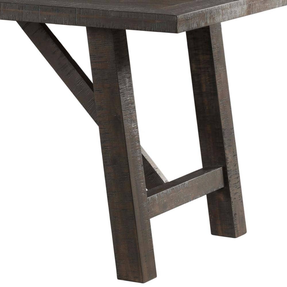 Rustic Gray Oak 7-Piece Dining Set with Lattice Back Chairs