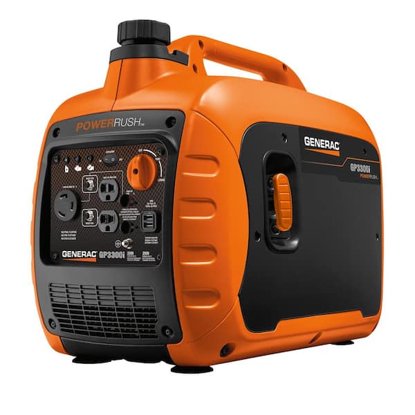 Generac Gp3300i 3300 Watt Recoil Start Gasoline Powered Inverter Generator Super Quiet With Powerrush Technology 50 State Csa 7154 The Home Depot