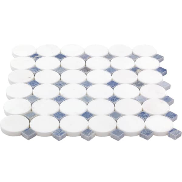 Orbit Satellite 12 in. x 12 in. x 8 mm Marble Mosaic Floor and Wall Tile (1 sq. ft./sheet)