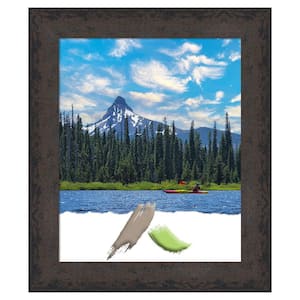 Dappled Black Brown Wood Picture Frame Opening Size 18 x 22 in.