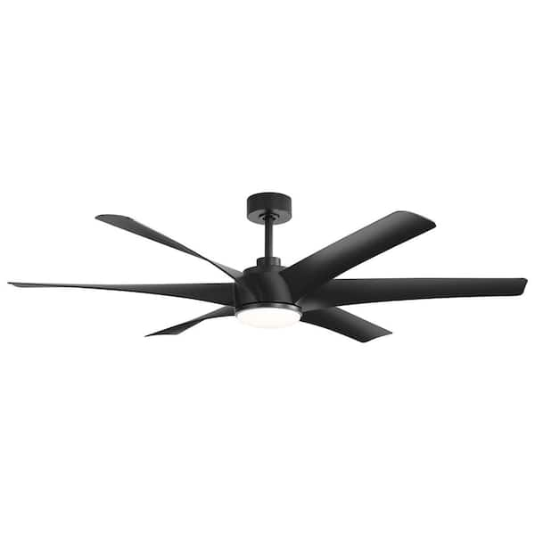 Breezary Hector II 65 in. Integrated LED Indoor Black Ceiling Fan with ...