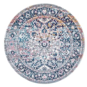 Persian Vintage Raylene Blue 6' Round Rug