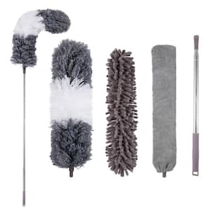 Adjustable Stainless Steel Microfiber Duster Kits 30 in. to 100 in. (4-Piece)