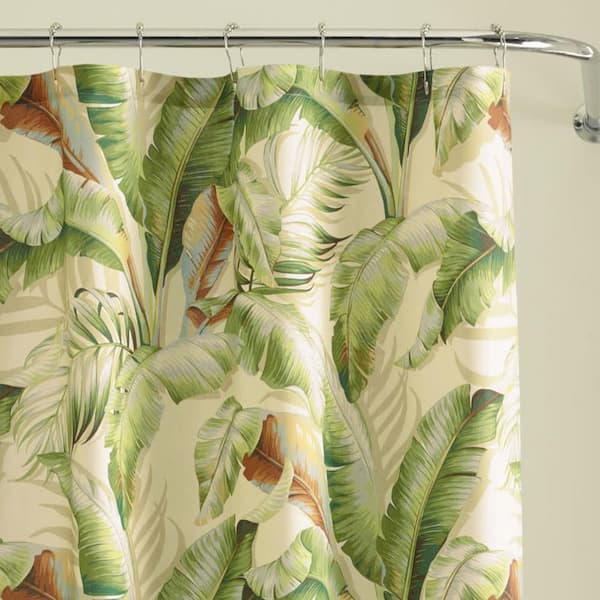 Palmiers Green Cotton 72in. X 84in. Shower Curtain