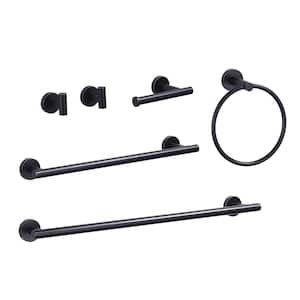 6-Piece Wall Mount Bath Hardware Set with Towel Ring, Toilet Paper Holder, Towel hook and Towel Bar in Oil Rubbed Bronze