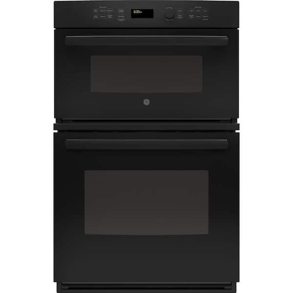 Ge 27 In Double Electric Wall Oven With Built Microwave Black Jk3800dhbb The Home Depot - Ge Electric Wall Oven With Microwave