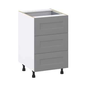 Bristol Painted Slate Gray Shaker Assembled Base Kitchen Cabinet with 4 Drawers (21 in. W X 34.5 in. H X 24 in. D)