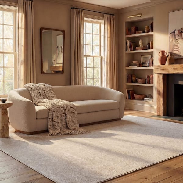 Reflection Cream/Ivory Doormat 2 ft. x 3 ft. Medallion Border Area Rug