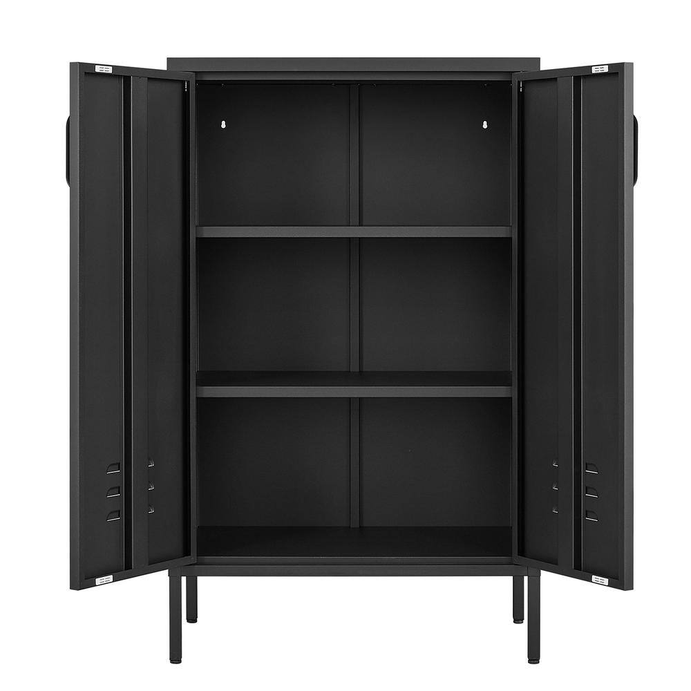 25.59 in. W x 13.78 in. D x 41.97 in. H Bathroom Black Linen Cabinet