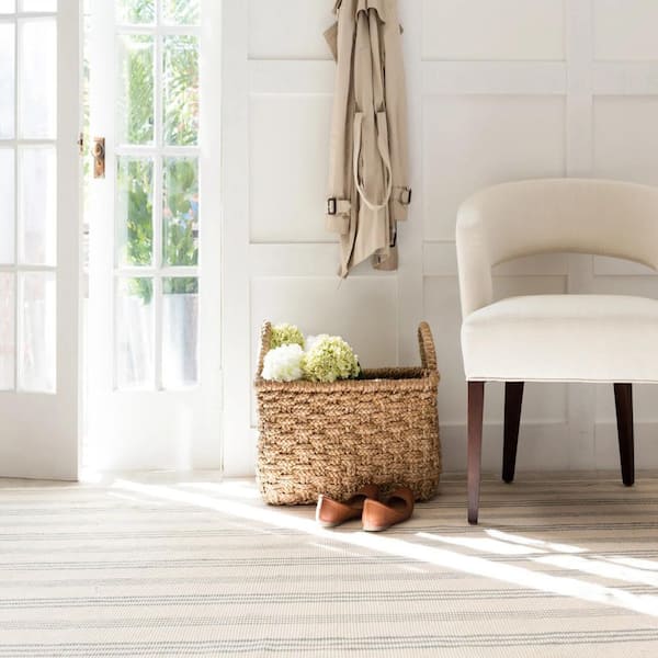 Swedish Stripe Handwoven Cotton Blue 3 ft. x 8 ft. Indoor Runner Rug