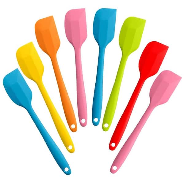 Seamless Series 8-Pack Silicone Mixed Color Heat Resistant Nonstick Spatulas with Stainless Steel Core