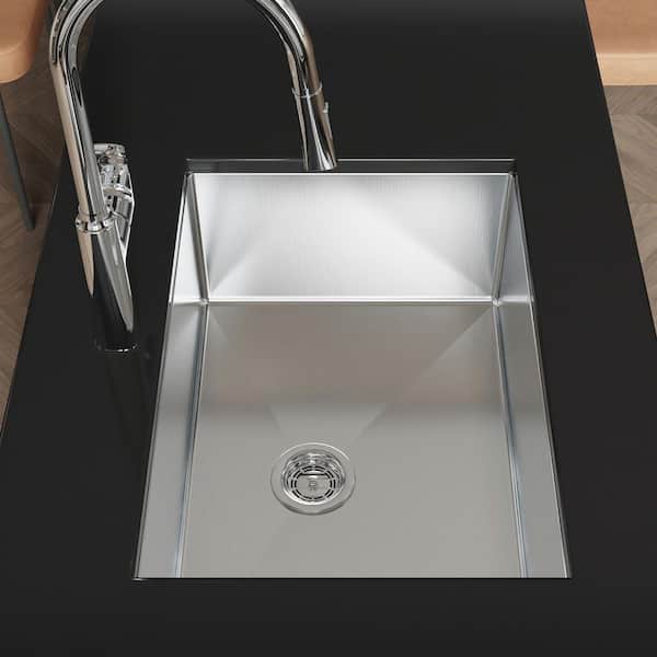 27 in. Multifunctional Undermount Single Bowl Nano Gray Stainless Steel Kitchen Sink (Sink Only)