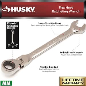 10 mm Flex Head Ratcheting Combination Wrench