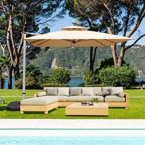 10 x 10 patio umbrella Domi 10'x10' Cantilever Umbrella, Aluminum Windproof Outdoor with 360Rotation, Square Offset Sun Shade Umbrella for Outside Deck Backyard Garden Pool, Navy Blue : Patio, Lawn & Garden This cantilever umbrella from our Napoli collection provides 100 square feet of relaxing cooling shade Treasure Garden 13' Octagon Starlux