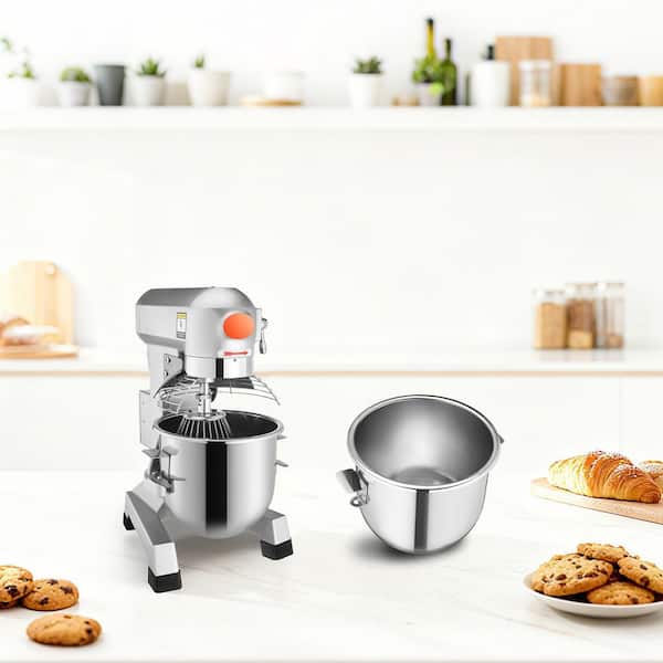 30 qt. Commercial Dough Mixer 3-Speeds Adjustable Mixer Silver Electric Stand with Stainless Steel for Restaurants