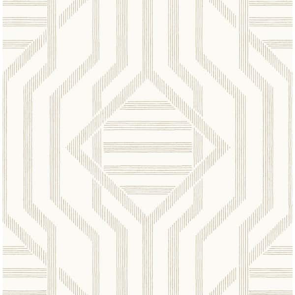 A-Street Prints Essex Wheat Brown Geometric Wallpaper Sample