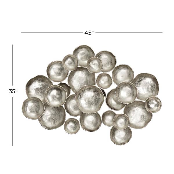 45 in. x  33 in. Aluminum Metal Silver Plate Wall Decor with Uneven Edges