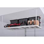 Adjustable Height Overhead Ceiling Mount Garage Rack in White (42 in. H x 96 in. W x 48 in. D)