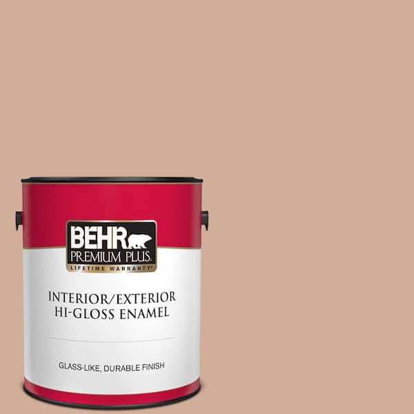 BEHR PREMIUM PLUS 1 gal. #S200-3 Iced Copper Hi-Gloss Enamel Interior/Exterior Paint