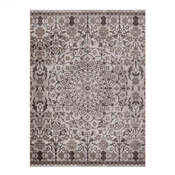 SUPERIOR Galilee Tuscan 8 ft. x 10 ft. Vintage Bohemian Floral Mandala Polypropylene Area Rug
