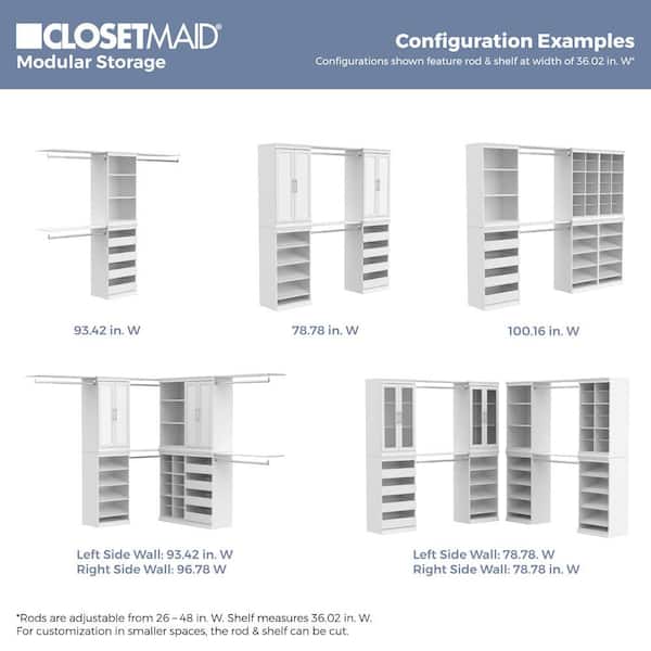 ClosetMaid Modular Closet 36.02-in W x 13.78-in D White Solid Shelving Can  Be Cut Wood Closet Shelf Kit