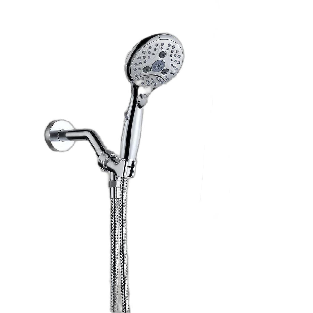 Handheld Shower Head with On/Off Pause Switch 7-Spray Wall Mount ...