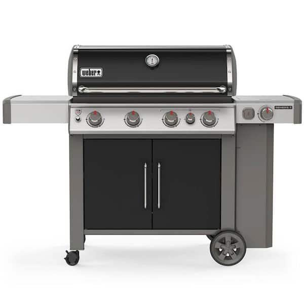 Weber Genesis II E-435 4-Burner Liquid Propane Gas Grill in Black with Built-In Thermometer and Side Burner