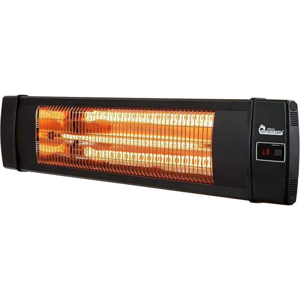 1500 W Electric Heater Carbon Infrared Outdoor Heater in Black