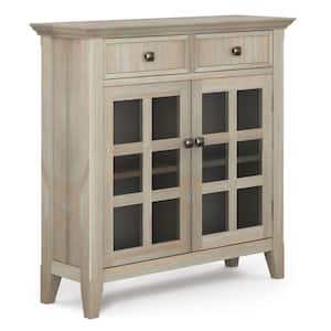 Acadian Solid Wood 36 in. Wide Transitional Entryway Hallway Storage Cabinet in Distressed Grey