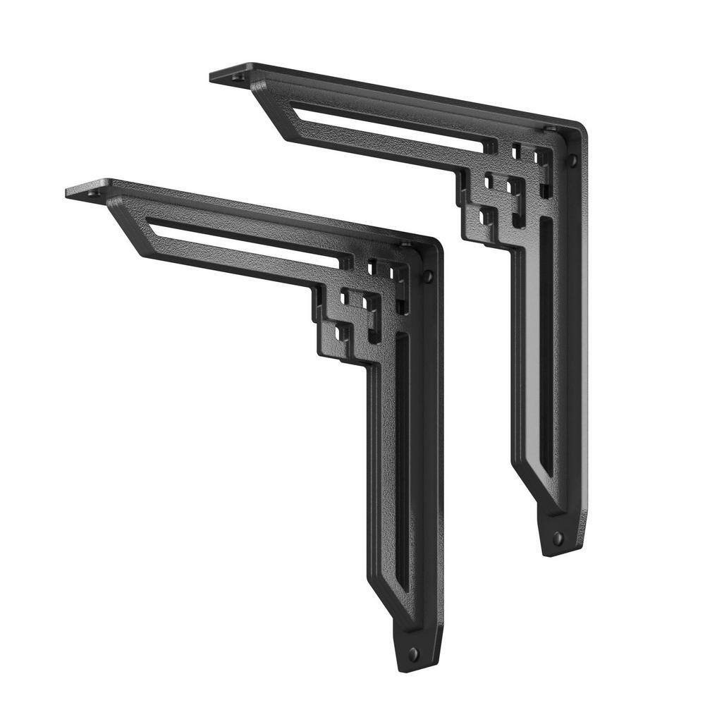Starby Rockville 12 in. L Black Iron Heavy Duty Shelf Bracket for
