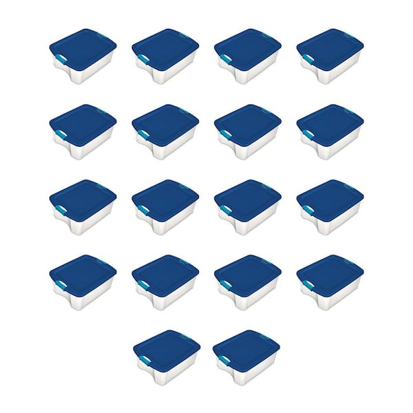 12 Gal. Latch and Carry Storage Bin Box Container, Clear (18-Pack)