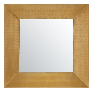 Pallava 24 in. W x 24 in. H Iron Square Modern Gold Wall Mirror