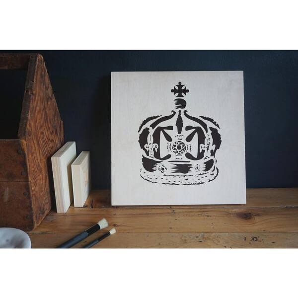 LUXURY Diamond Crown Wall Stencil, Home Decorating Pattern Stencil