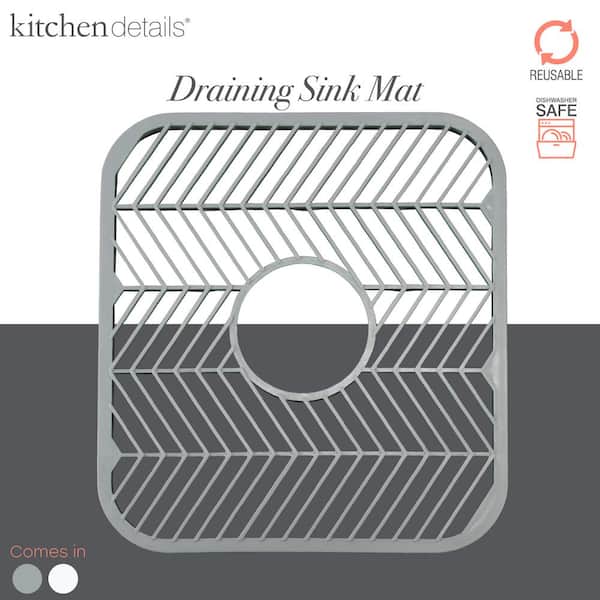 Kitchen Details White or Grey Sink Drying Mat 27066 - The Home Depot