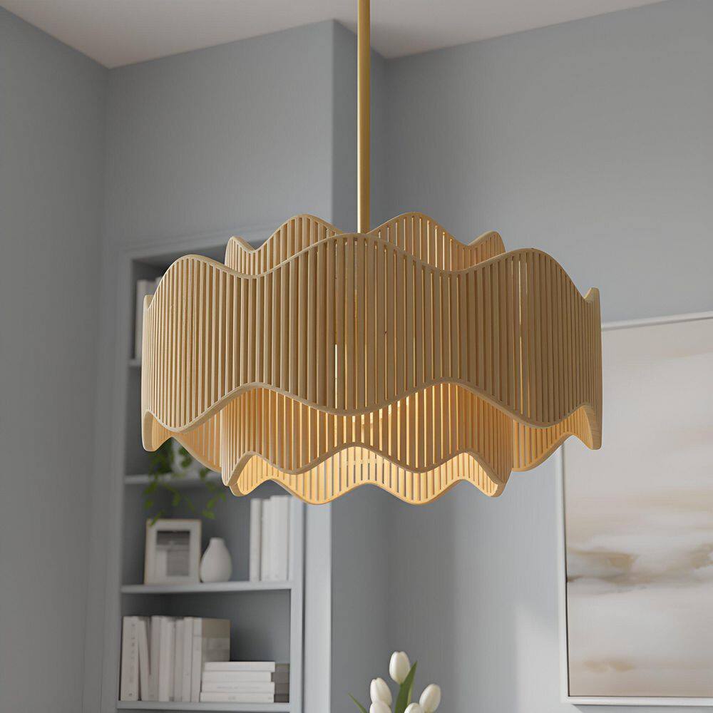 Evander 15-Watt 3 Light Brushed Gold Pendant Light with Rope Shade price history on PriceWatchPro