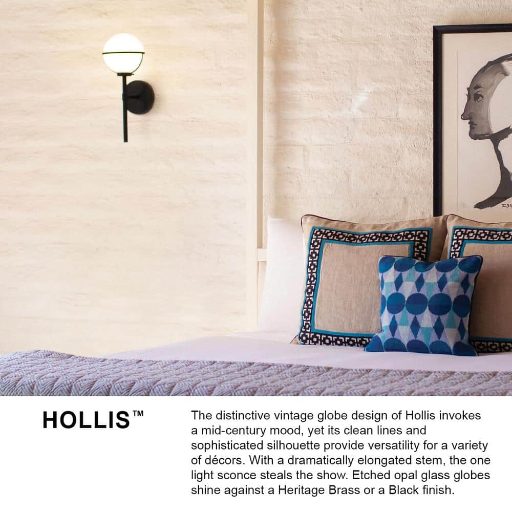 Hollis Black 2-Light Dimmable Outdoor LED Vanity with Etched Opal Shades