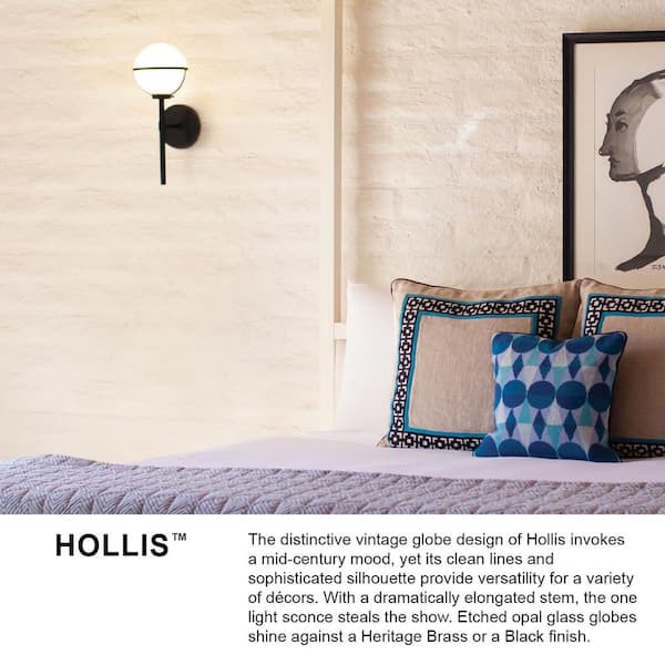 HINKLEY - Hollis 15 in. 2 Light Black Vanity Light